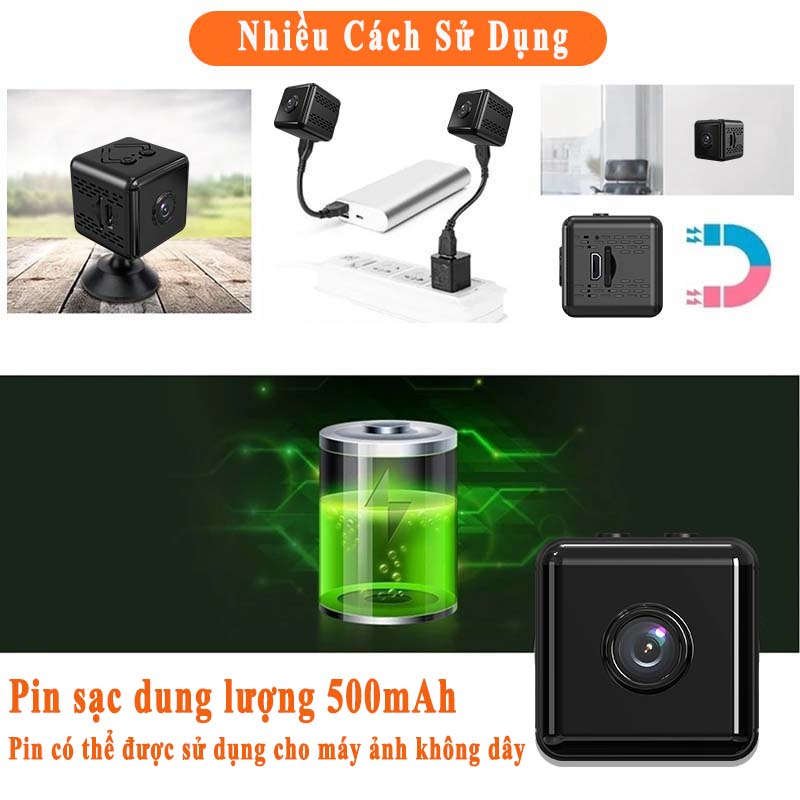 Camera mini wifi không dây 1080P an ninh trong nhà gia đình giám sám sát camera chông trộm xem trực tiếp từ xa bằng điện thoại - Hàng Chính Hãng