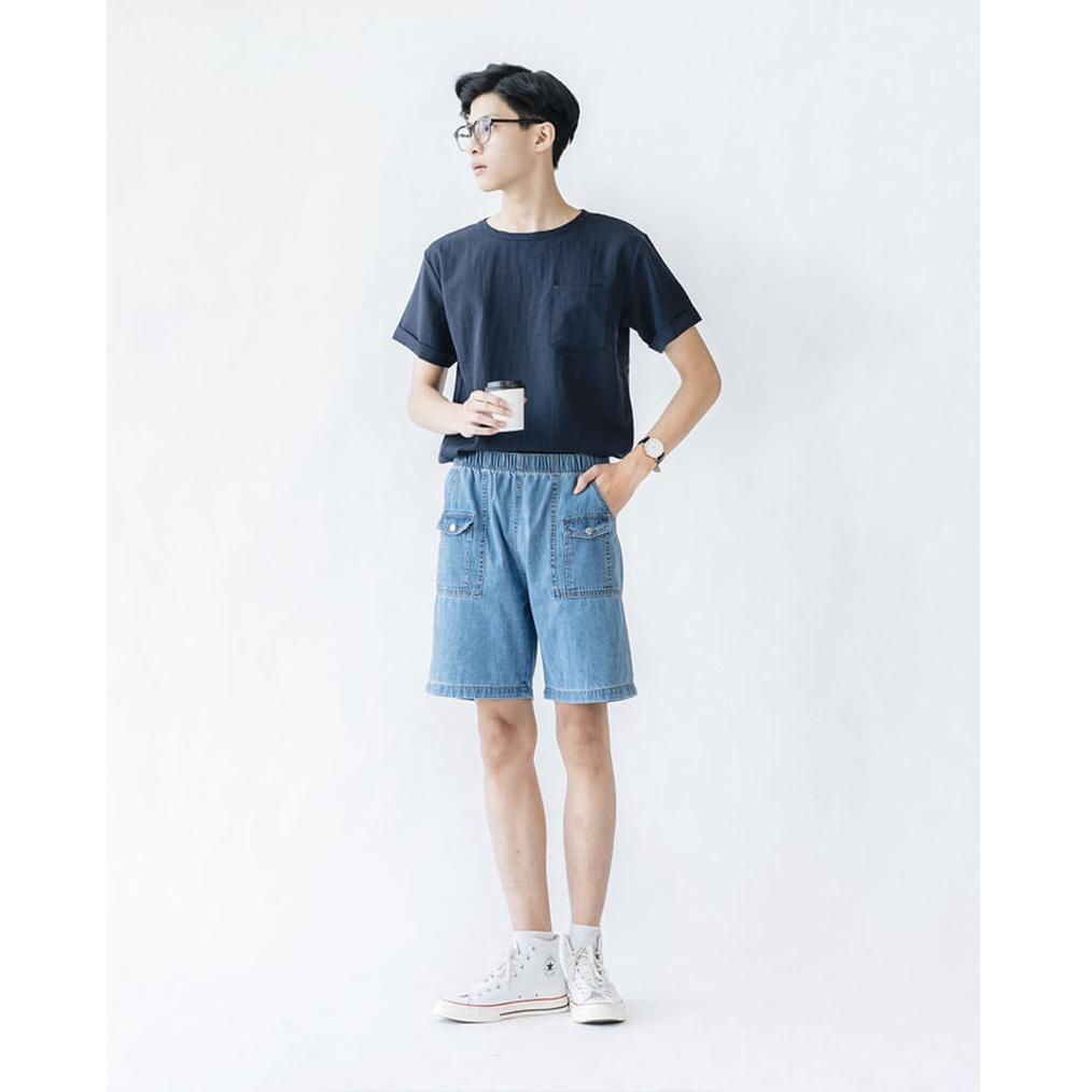 Quần đùi nam dáng rộng SSSTUTTER chất denim mềm thiết kế cạp chun thoải mái meld shorts