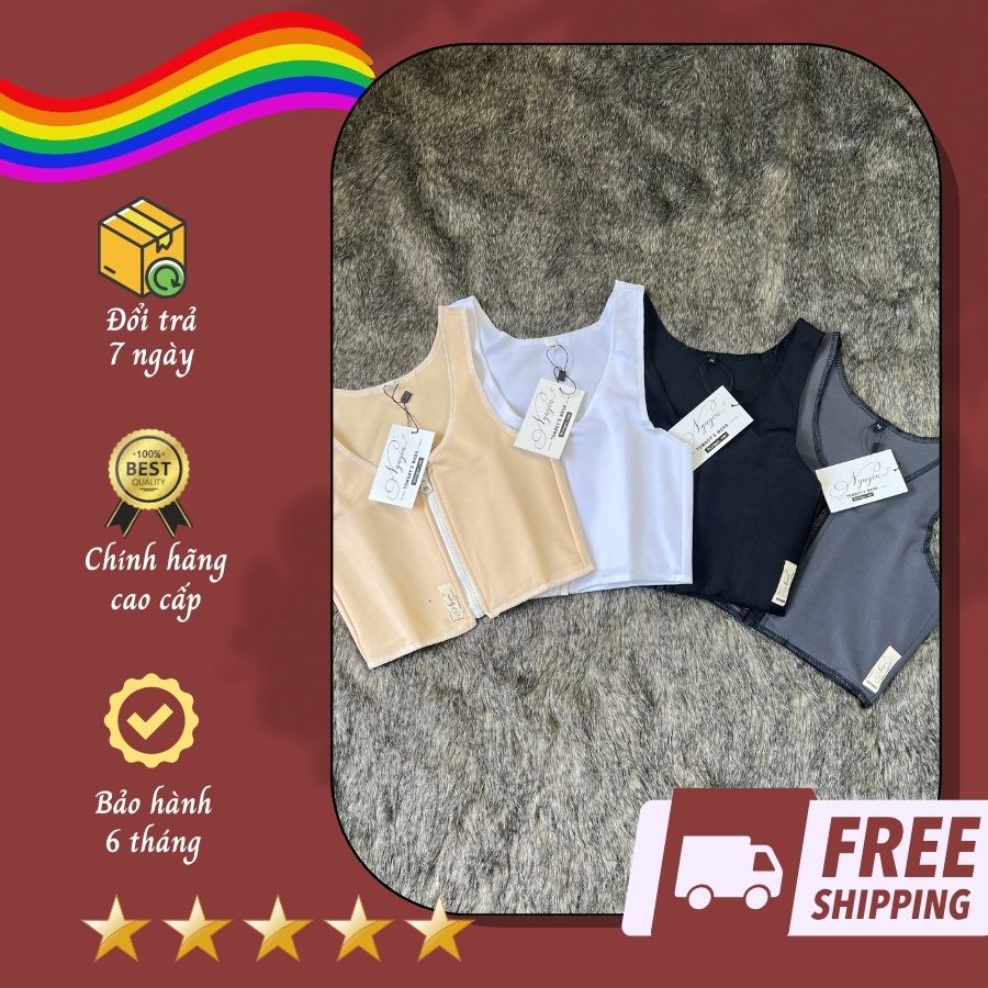 Áo Nịt Ngực Dây Kéo Trước Cao Cấp Dành Cho Tomboy SB Trans - Áo Lót Bó Ép Nịt Làm Nhỏ Ngực Tomboy Thể Thao Gym Thun Ba Lỗ Gen Thun Không Viền Dây Khóa Kéo Trước Bigsize Nguyễn Nguyên