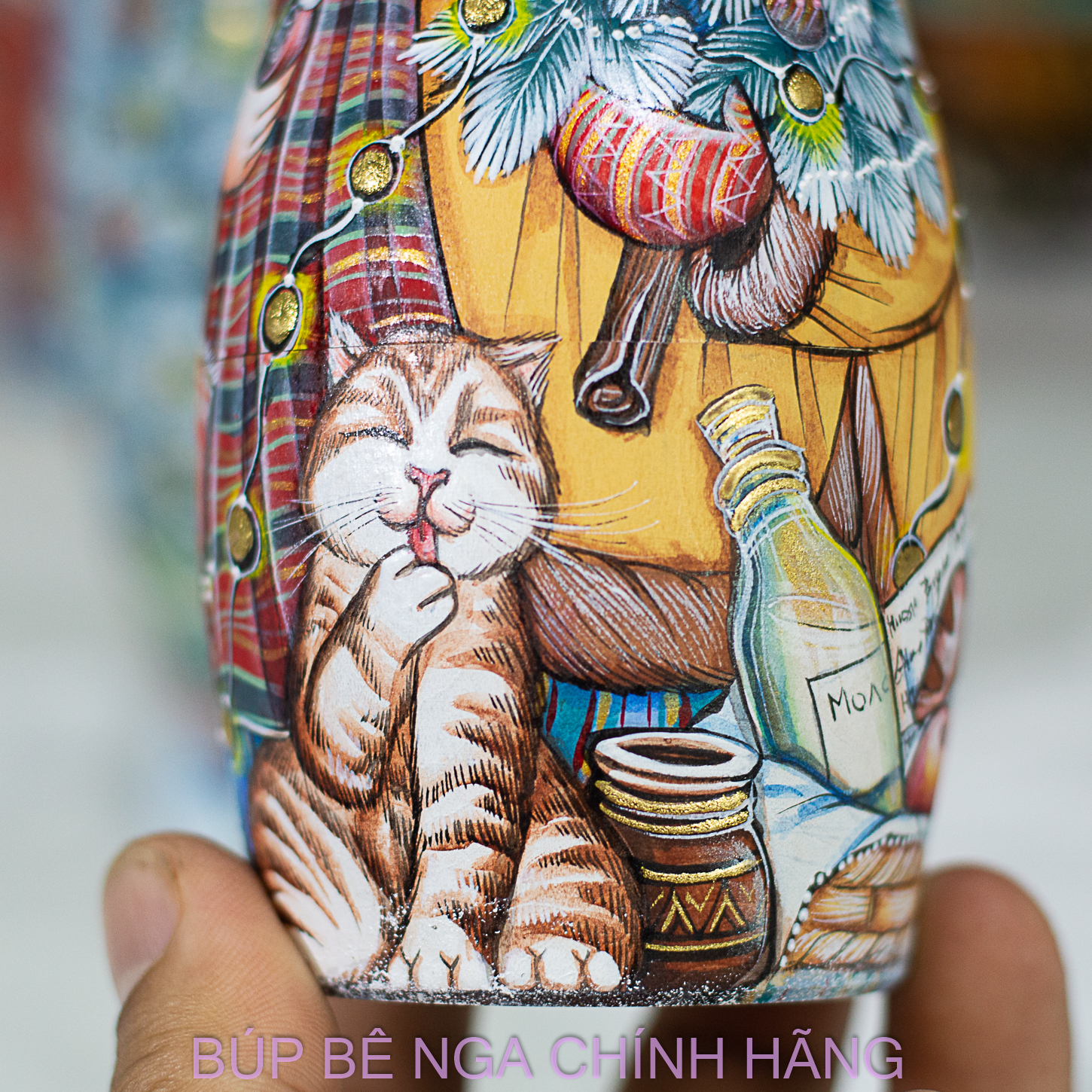 BỘ BÚP BÊ NGA MATRYOSHKA 5 LỚP 20CM HOA VĂN "CÔ BÉ MÙA ĐÔNG" CỰC ĐẸP VÀ PHONG CÁCH, CÁ TÍNH