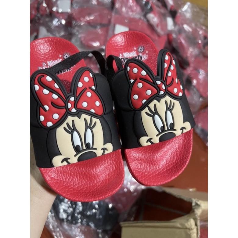 sandal minnie đỏ đen