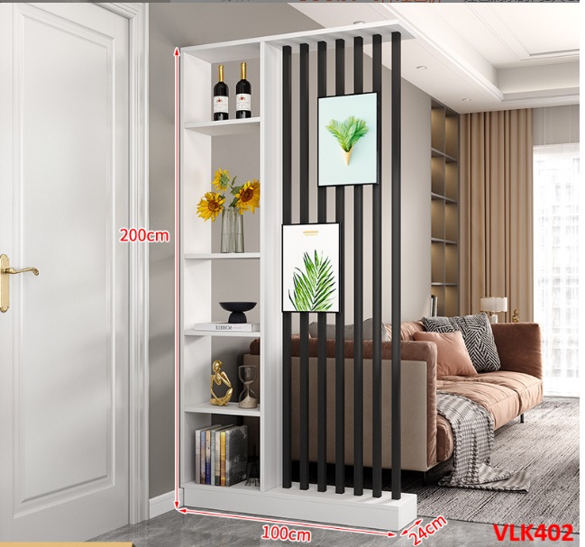 Vách ngăn phòng khách nhà bếp , vách ngăn liền kệ VLK402 - NỘI THẤT LẮP RÁP VIENDONGADV