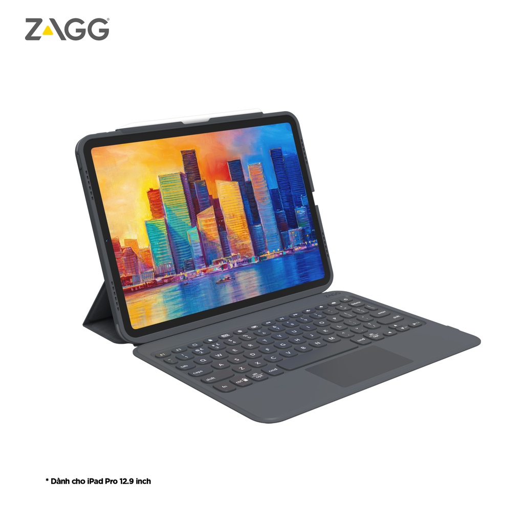 Ốp lưng kèm bàn phím ZAGG Pro Keys with Trackpad cho iPad Pro 12.9 inch - Hàng chính hãng