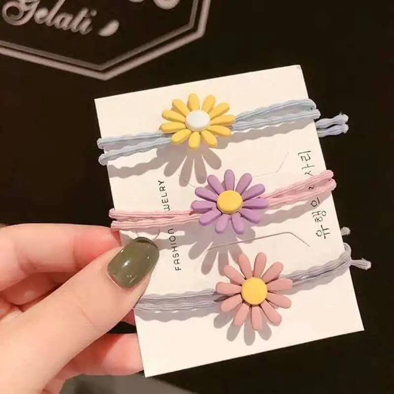 Dây buộc tóc hoa cúc Hàn Quốc với 5 màu đáng yêu dành cho mọi lứa tuổi