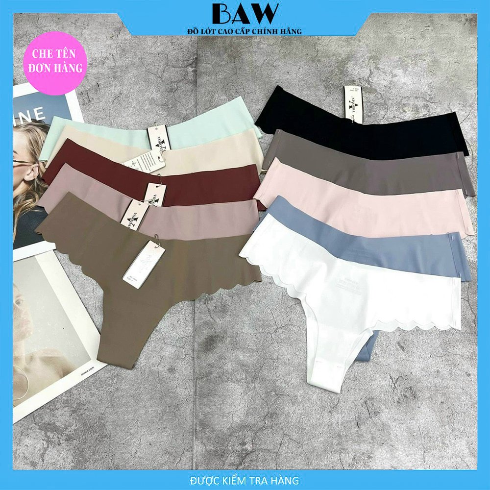 Quần Lót Nữ, Bộ 5 Quần Lót Nữ Su Trơn Lọt Khe Cao Cấp Mềm Mịn Hàng Thương Gia, Quần Lót Nữ Kháng Khuẩn, Nội Y Nữ Sexy Thương Hiệu Baw Mã QLK06