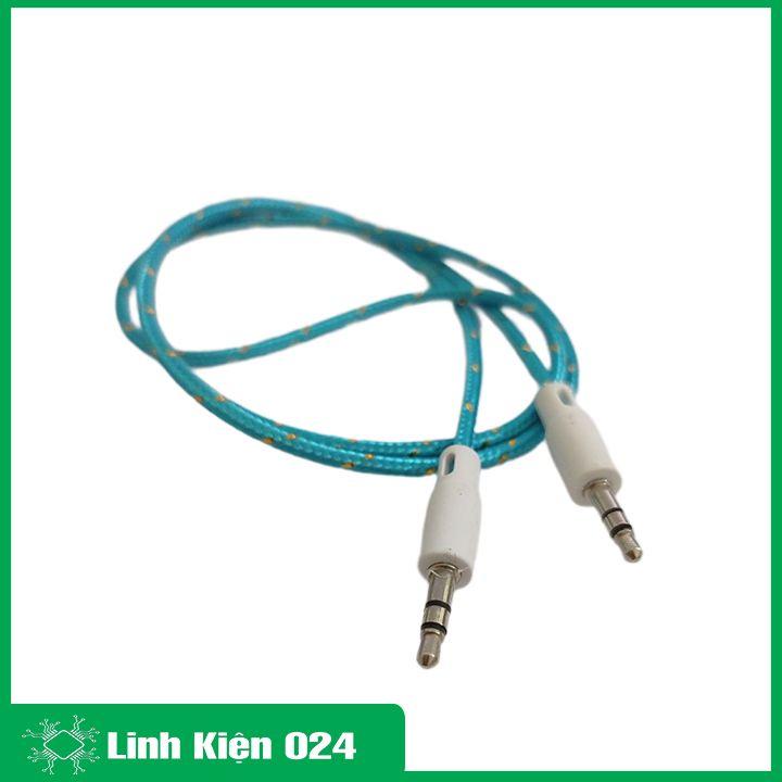 Dây cáp Audio 2 đầu 3.5mm 3 nấc AUX bọc dù, cáp chuyển đổi âm thanh bện 3.0 màu ngẫu nhiên