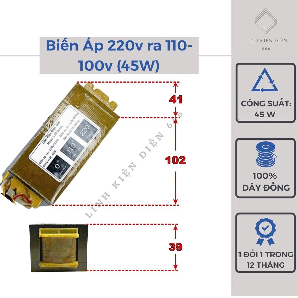 Biến Áp 220v Ra 110v 45w - 60w 100% Dây Đồng Máy Biến Áp Đổi Nguồn