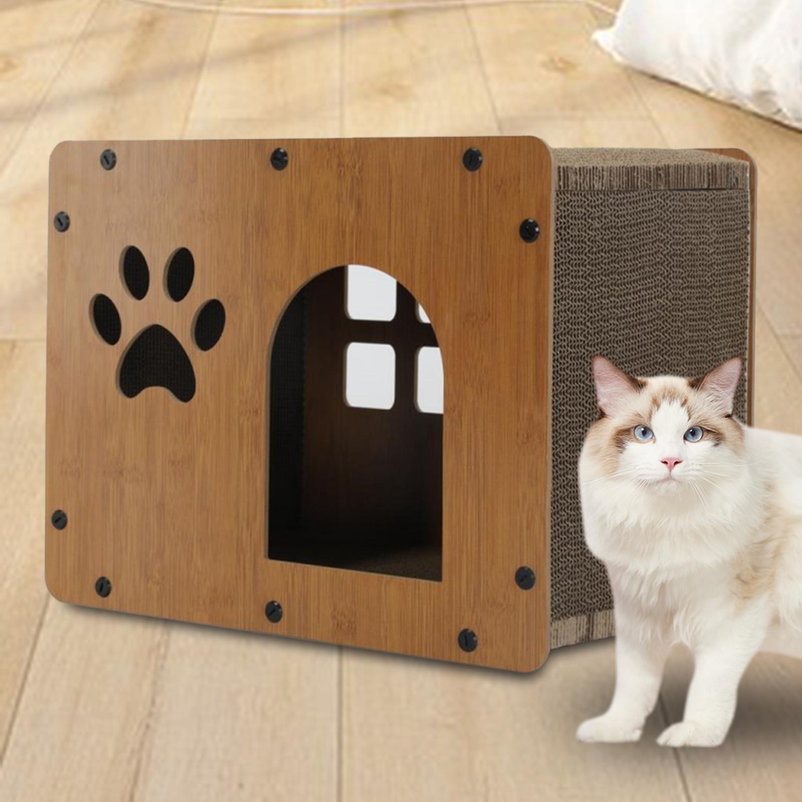 Cat House & Scratcher Corrugated Cardboard Durable Sturdy for Pad Exercise