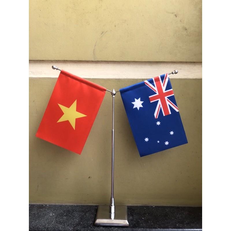 Đế inox vuông xịn cờ việt úc