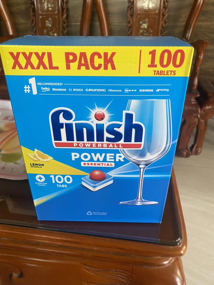 Viên rửa bát Finish Power Essential 100 Viên (Hương Chanh) - 6 chức năng