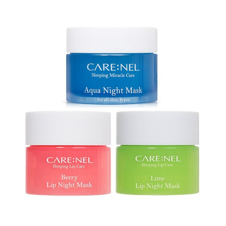 Combo 1 Ủ Mặt Carenel + 2 Ủ Môi Hương Dâu/ Chanh Carenel