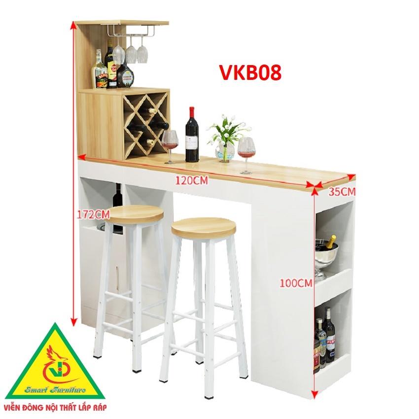 Quầy bar mini kết hợp tủ rượu VKB08 - Nội thất lắp ráp Viendong Adv