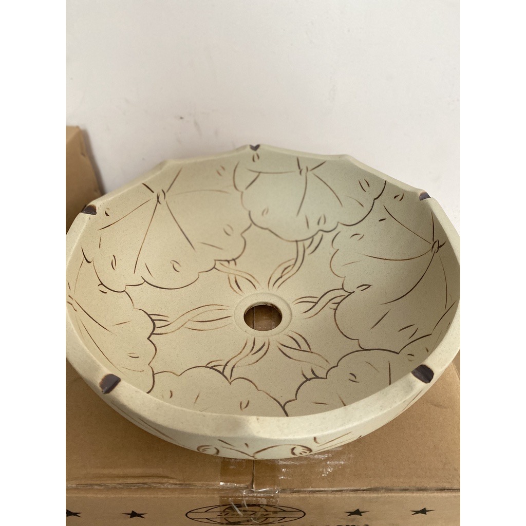 Chậu sứ Mỹ thuật - Lavabo đặt bàn Mỹ thuật - chậu rửa mặt cổ điển