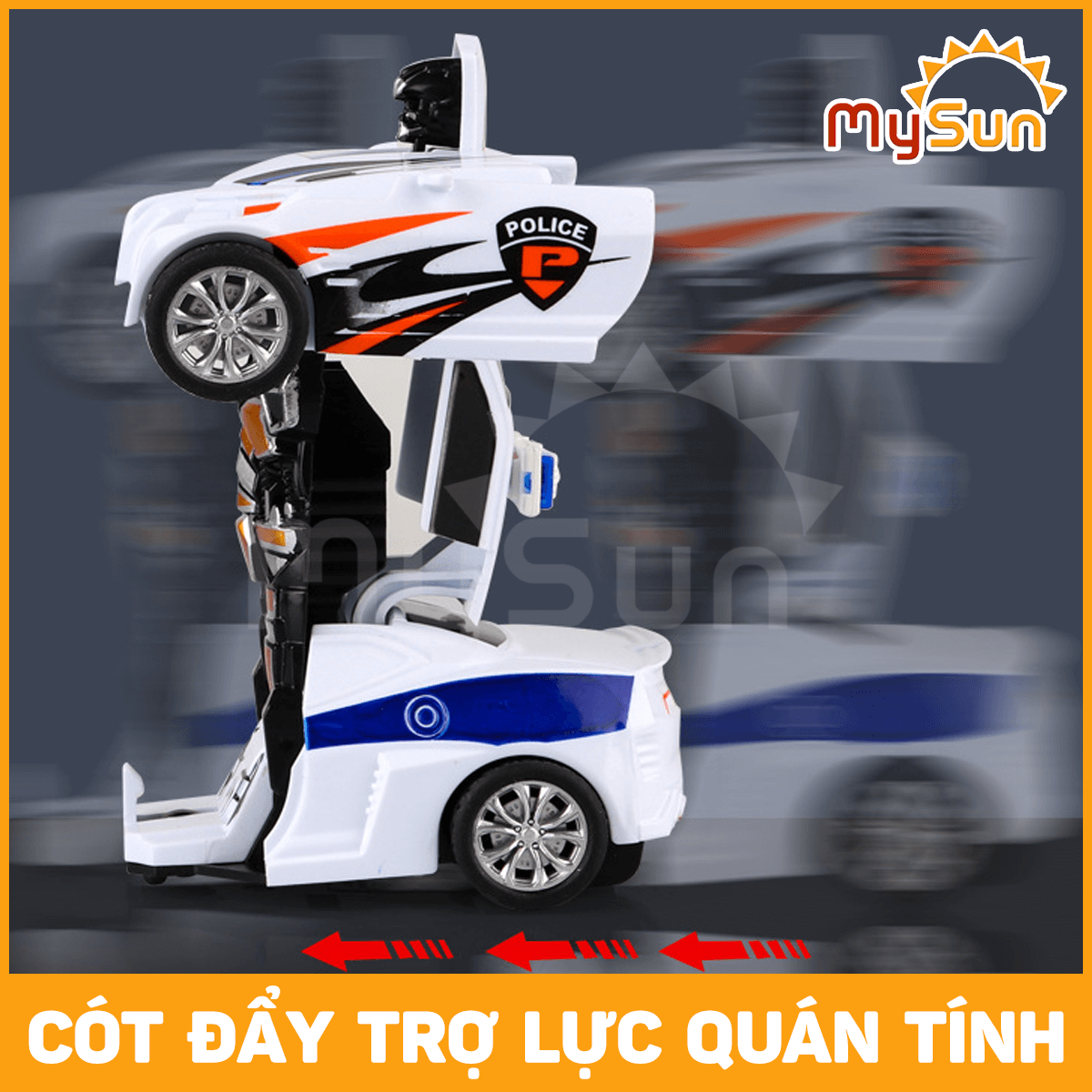 Xe ô tô biến hình robot rô bốt đồ chơi mô hình oto cho bé MySun