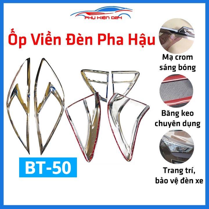 Ốp viền đèn pha hậu mạ crom Mazda BT-50, BT50 2015-2016-2017-2018-2019-2020 chống trầy trang trí bảo vệ xe