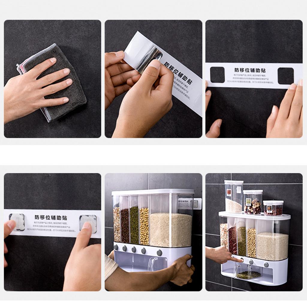 Kitchen Pantry Storage Container Rice Grain Dispenser Cereal Bucket 12 L Bin