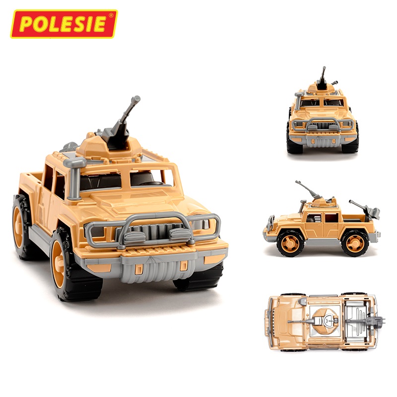 Xe Jeep quân đội hộ tống đoàn trang bị súng máy đồ chơi - Polesie Toys