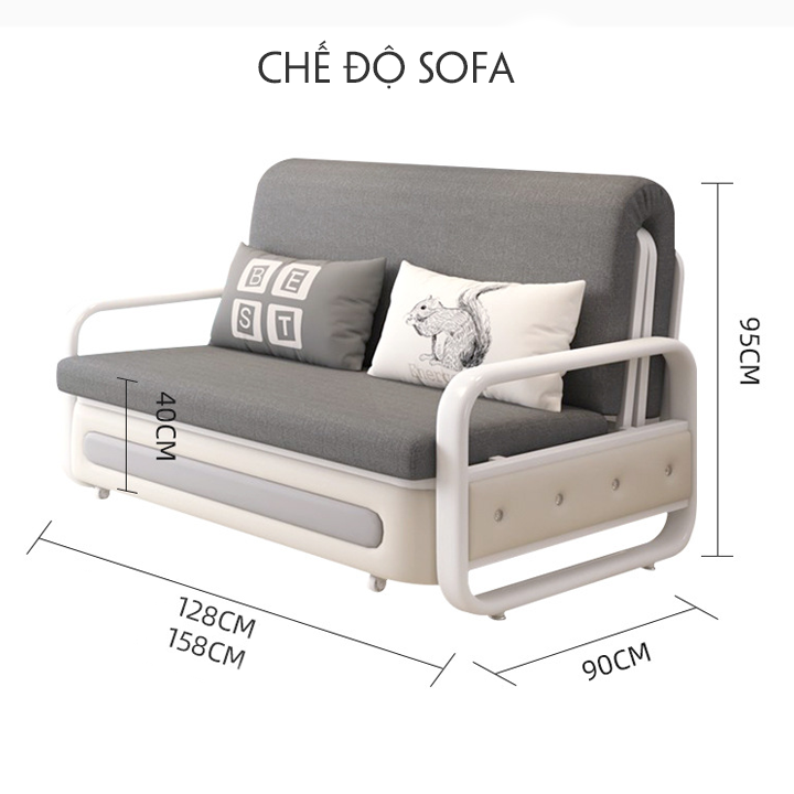 Giường sofa thông minh hà nội, giường gấp thông minh 2 trong 1 có ngăn chứa đồ