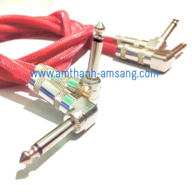 Dây Jack 6 ly cong, 02 dây 6,5ly cong dây tín hiệu âm thanh 2 đầu 6,5mm