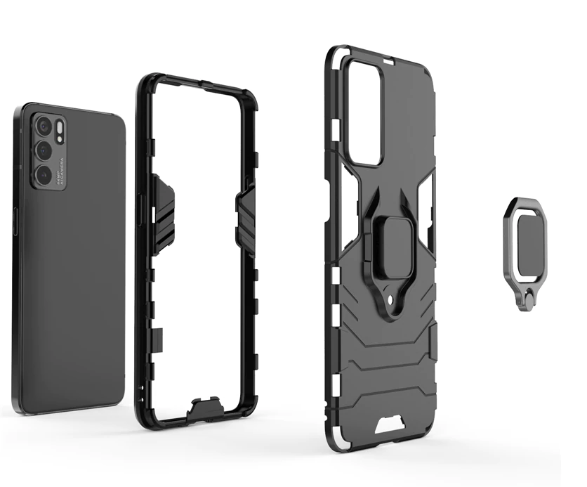 Ốp lưng dành cho OPPO Reno 6 iron man chống sốc kèm iring - Hàng nhập khẩu
