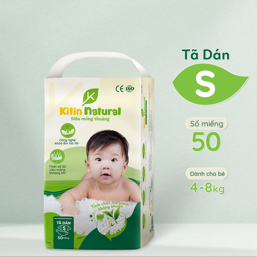 Tã Bỉm dán Kitin Natural size NB56/S50/M44/L40