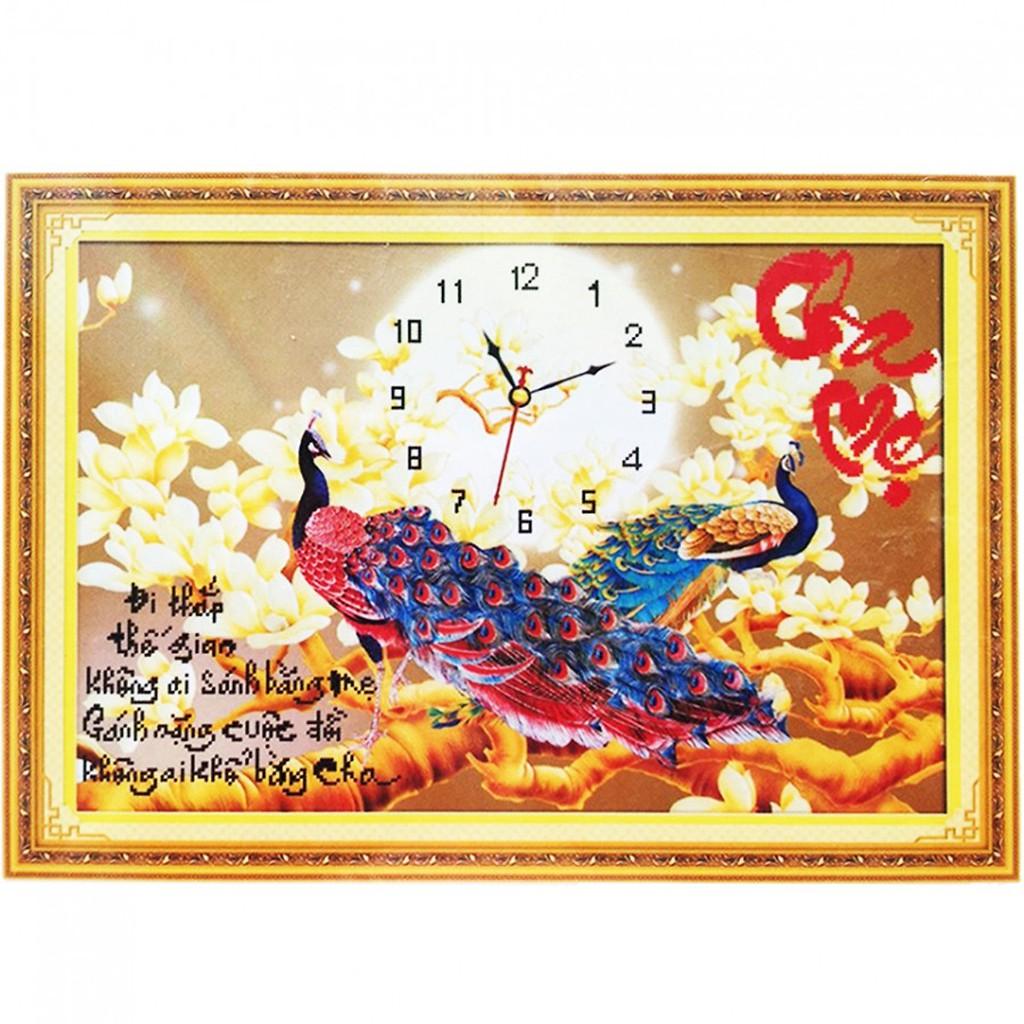 Tranh Đính Đá CHA MẸ CÔNG . Kích Thước: 80cm x 55cm