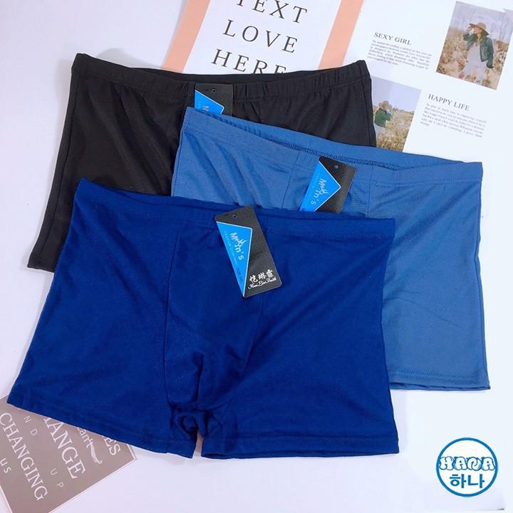 Combo 4 Quần lót nam boxer đùi cotton lụa sữa cao cấp BIG SIZE SIZE LỚN quan lot nam quần sip nam 65-120 kg