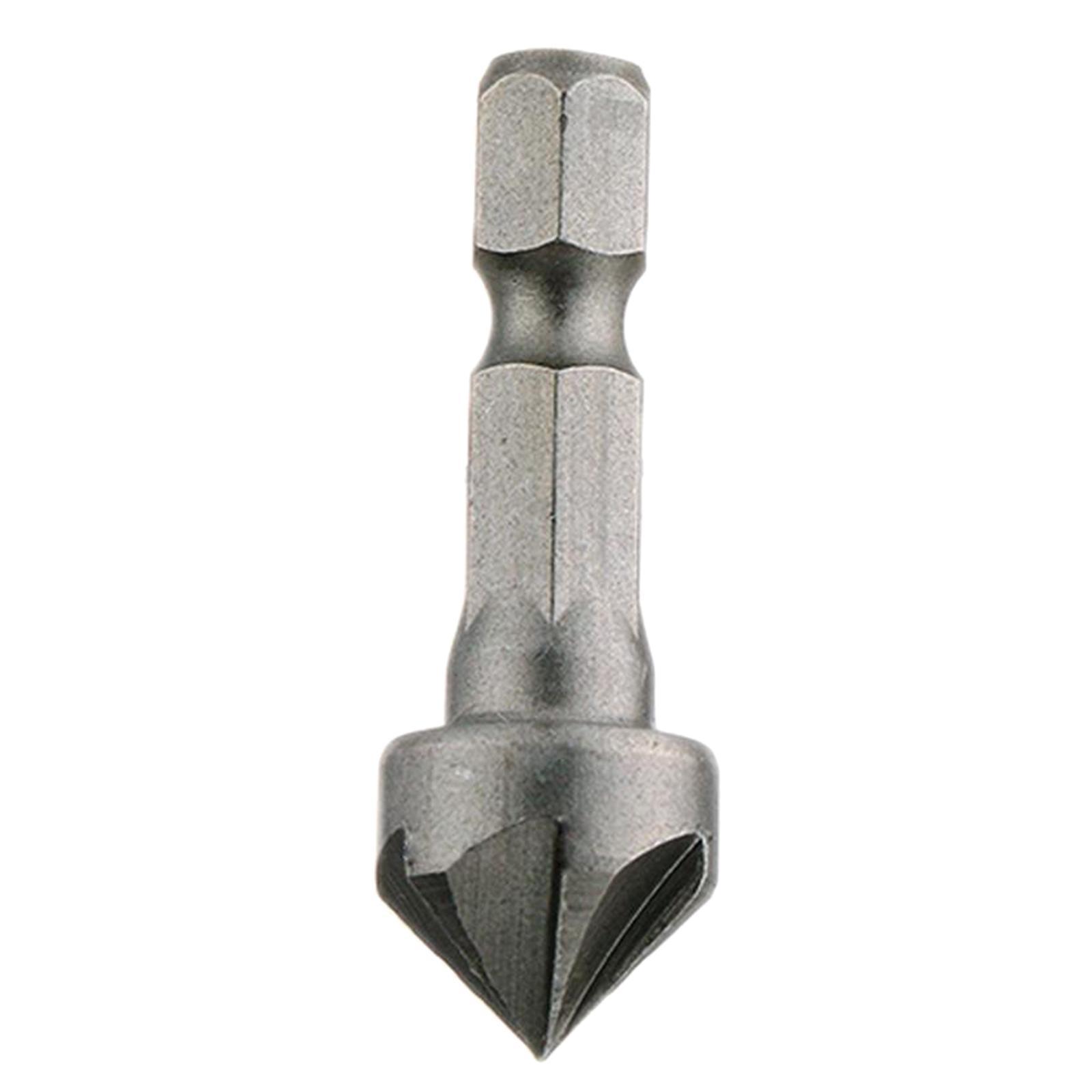 3x 5 Flute Countersink Drill Hexagonal Cutting Metal Tools for Woodworking