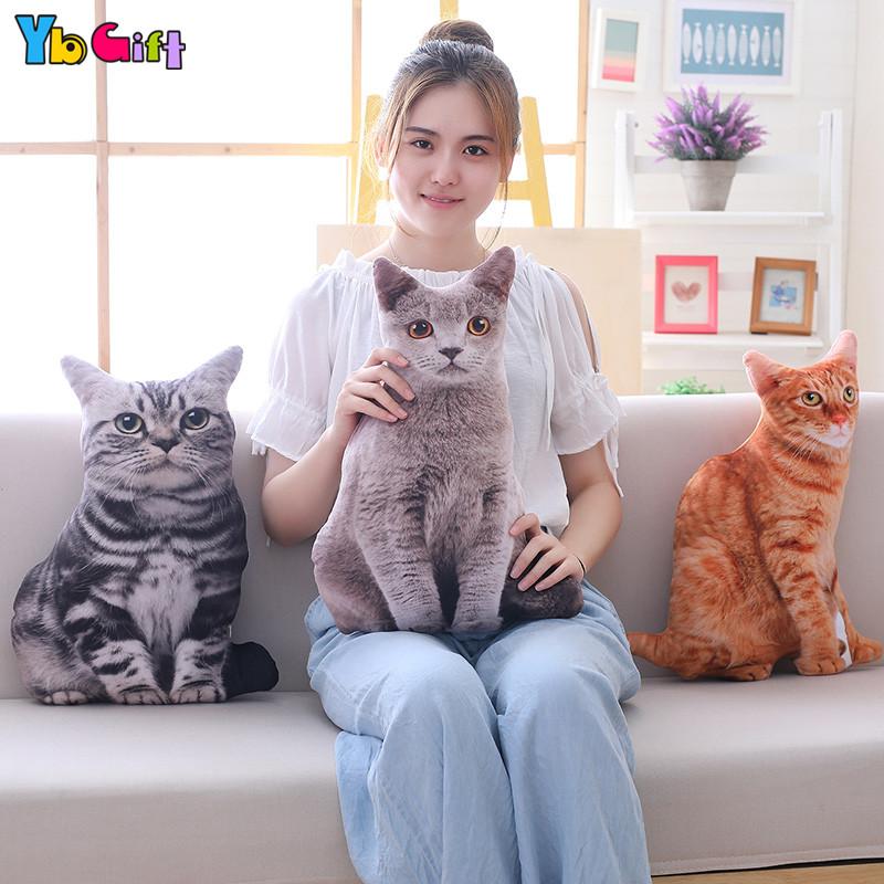 50CmCats Hoạt Hình Sang Trọng 3D Mèo Gối Mềm Mại Thú Nhồi Bông Gối Sofa Giường Shop Trang Trí Sang Trọng Đồ Chơi Dành Cho Trẻ Em Kids quà Tặng