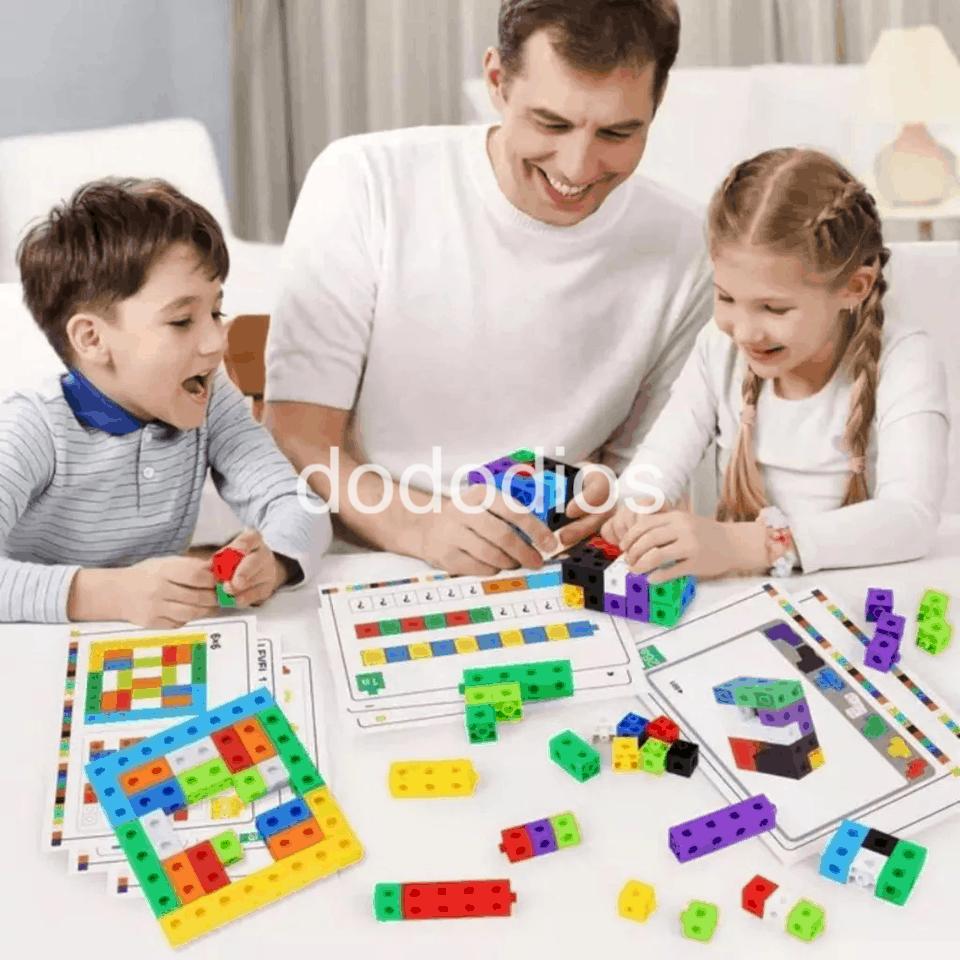 Bộ đồ chơi xếp hình thông minh hình vuông 100 viên 2x2x2cm, 200 viên 2x2x2cm - hàng chính hãng dododios