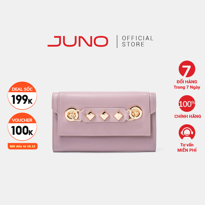 Ví Nữ Cầm Tay Thời Trang JUNO Kiểu Đính Đinh Tán VI188