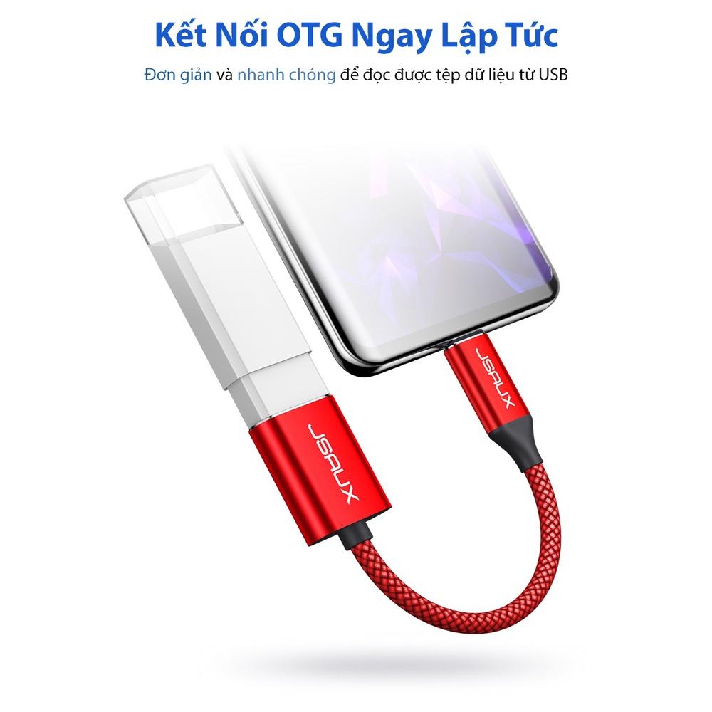 Cáp Chuyển Đổi Type C Sang Usb 3.0 Cao Cấp CD0019 JSAUX - Cho Điện Macbook, Điện thoại Samsung, Oppo, Huewei...Cáp OTG - Hàng chính hãng