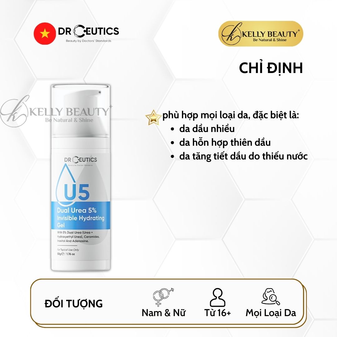 Gel Cấp Ẩm Cho Da Dầu DrCeutics Dual Urea 5% Invisible Hydrating Gel | Kelly Beauty