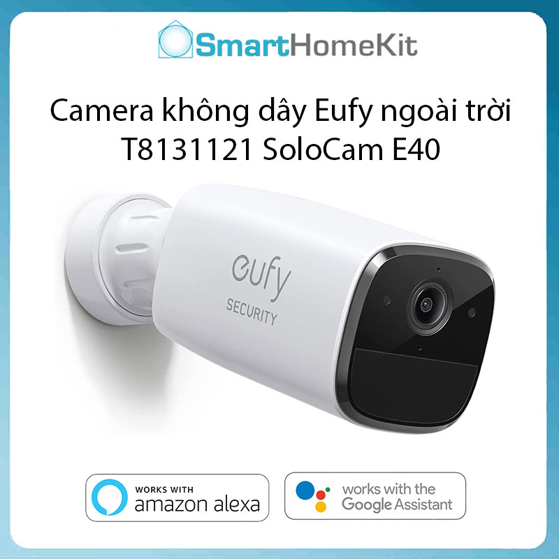 Camera không dây Eufy ngoài trời T8131121 SoloCam E40 chất lượng 2K Chống Nước IP65 - Hàng Chính Hãng