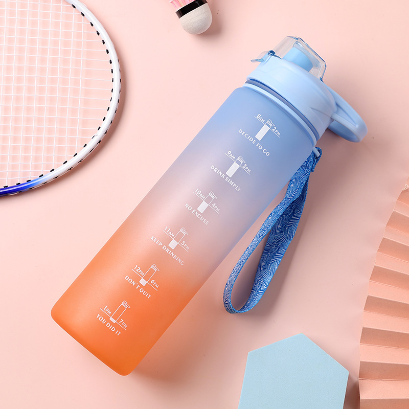 Bình Đựng Nước Thể Thao 1000ML Kiểu Dáng Sporty Tiện Dụng Cung Cấp Đủ Nước Có Vạch Chia Nước 3D Thời Trang