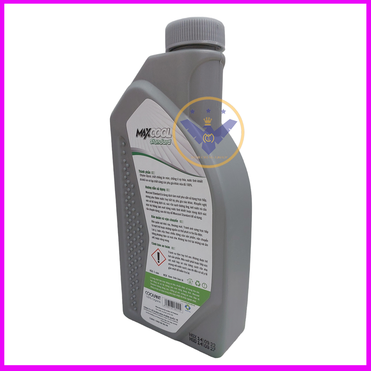 Combo 2 can nước làm mát xe ô tô màu xanh Maxcool 4L tặng lon 1L