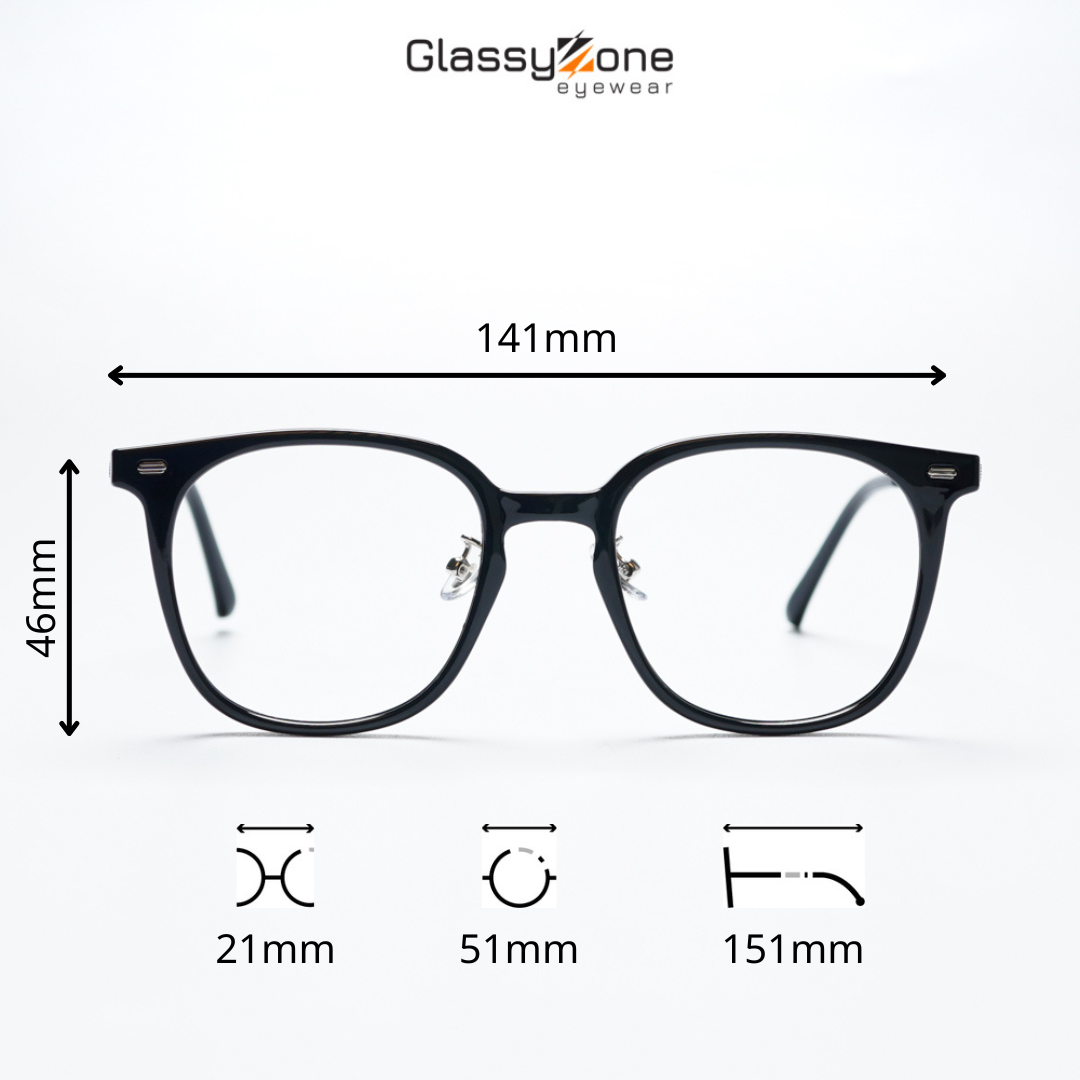 Gọng kính cận, Mắt kính giả cận nhựa dẻo Form Vuông Unisex Nam Nữ Ciara - GlassyZone