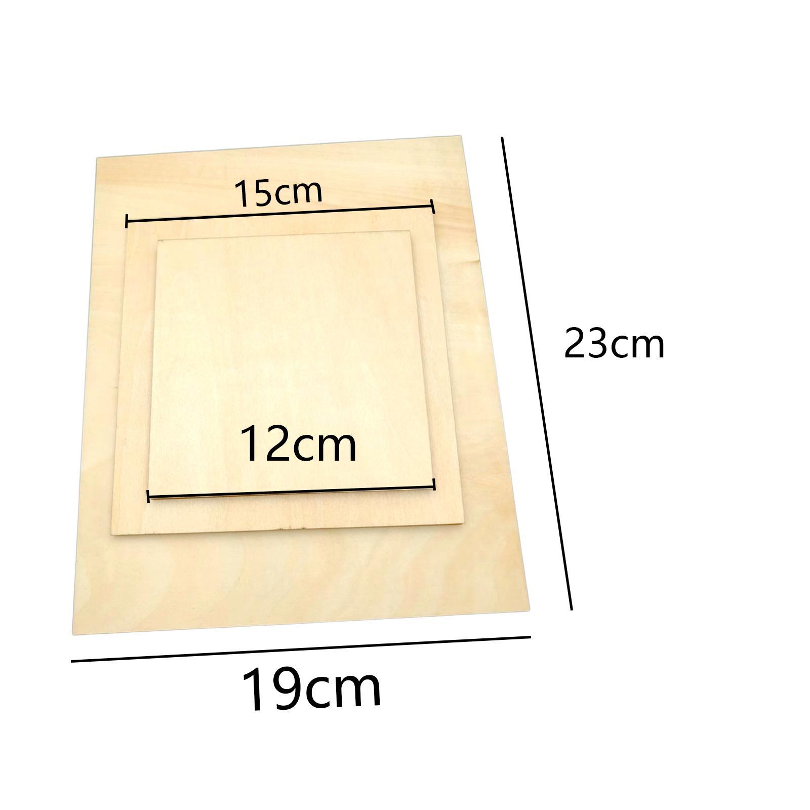 12Pcs/Set Wood Board Unfinished Panel Kit 3 Sizes Gallery Wood Veneer Sheets Art Boards Painting Board for Sand Table Model Painting Drawing
