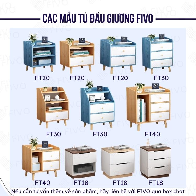 Kệ Tủ Đầu Giường Gỗ Mini Nhiều Ngăn Đẹp Hiện Đại FIVO Phong Cách Châu Âu Sang Trọng, Phù Hợp Cho Mọi Kiểu Phòng