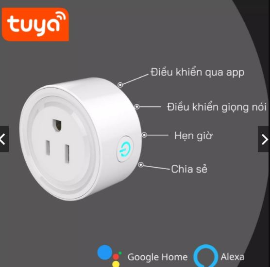 Ổ Cắm Điện Điều Khiển Qua Điện Thoại Thông Minh, App Tuya Hoặc Smart Life, 100V 220V-10A