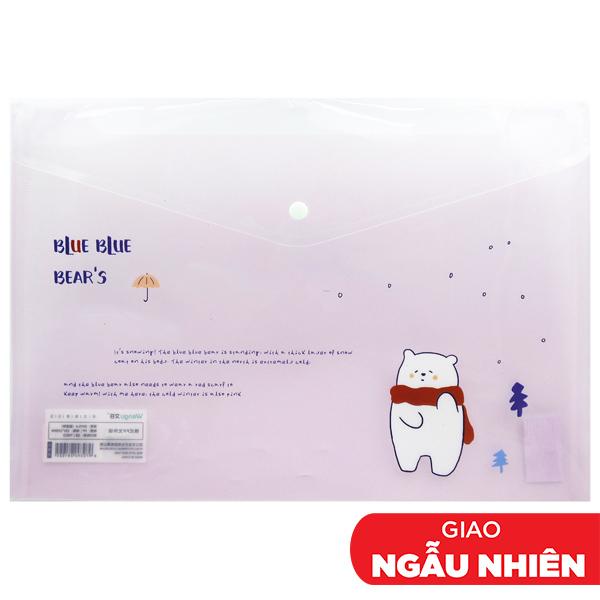 Bìa Nút Nhựa A4 - Wengu D375 (Mẫu Màu Giao Ngẫu Nhiên)