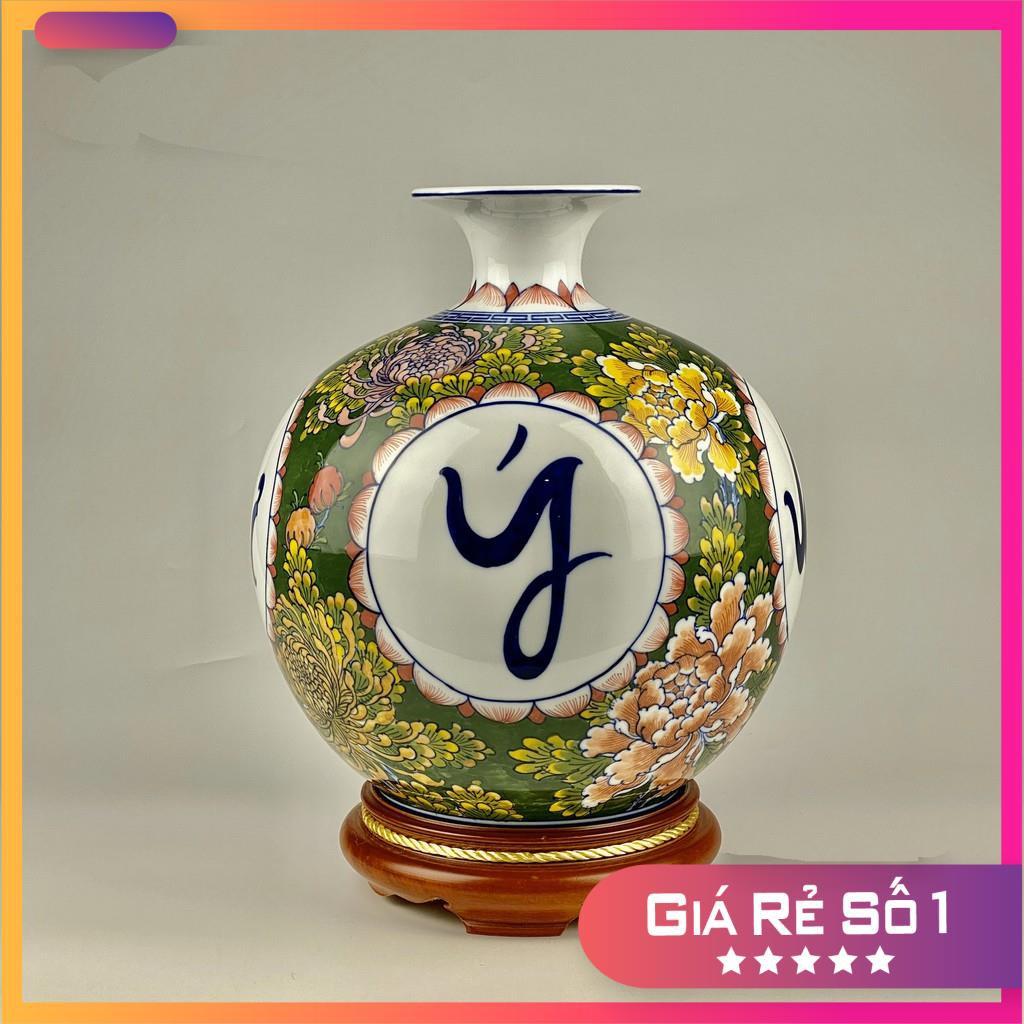 Bình hút lộc, lọ hoa hút tài lộc trơn gốm sứ Bát Tràng đẹp vạn sự như ý 6