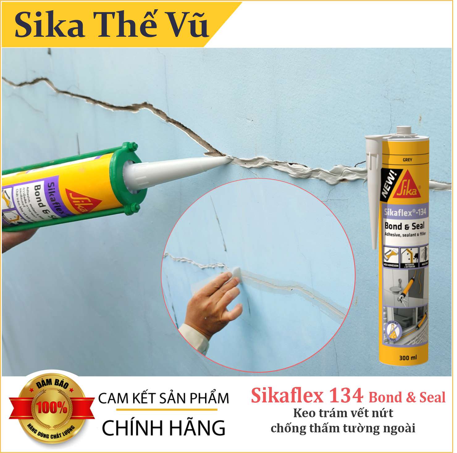 Keo trám khe đa năng chống thấm, trám nứt cho tường và sàn - Sikaflex- 134 Bond & Seal