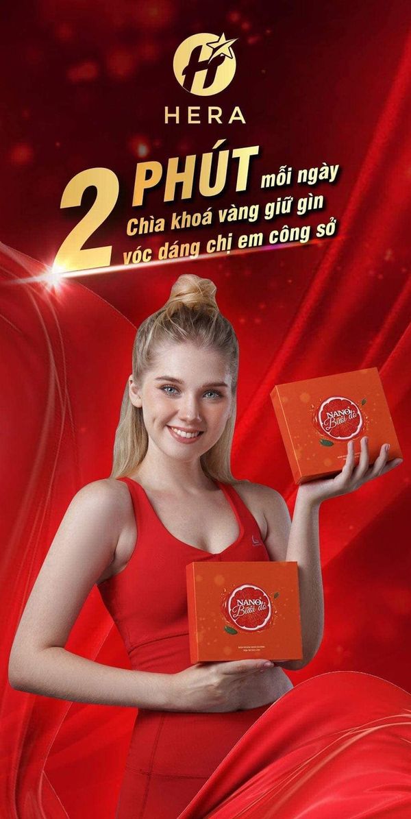 Nano Bưởi Đỏ Hera - Đẹp Da, tăng đề kháng Hộp 20 gói