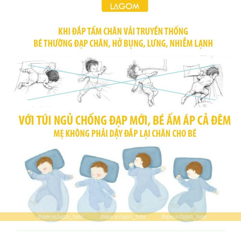 Túi Ngủ Cho Bé Cotton Trần Bông Ấm Áp, Dạng Áo (Video + Ảnh Thật)