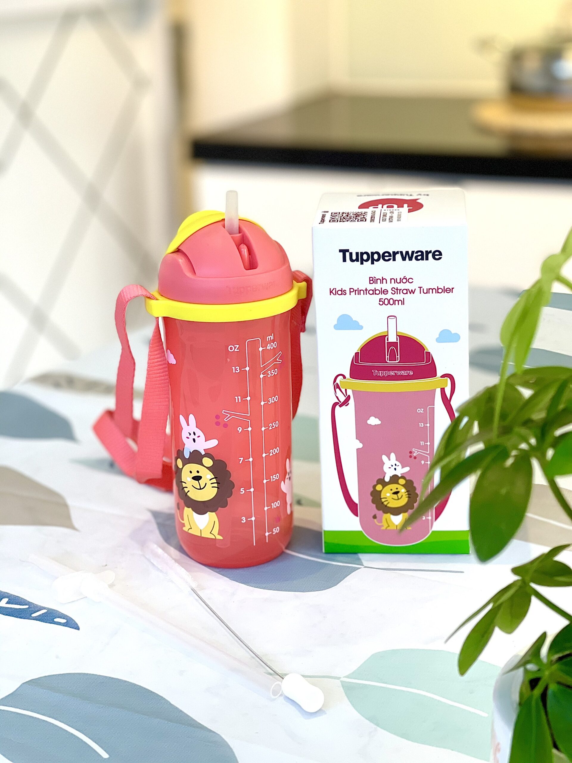 Bình Nước Tupperware Kids Printable Straw Tumbler 500ML