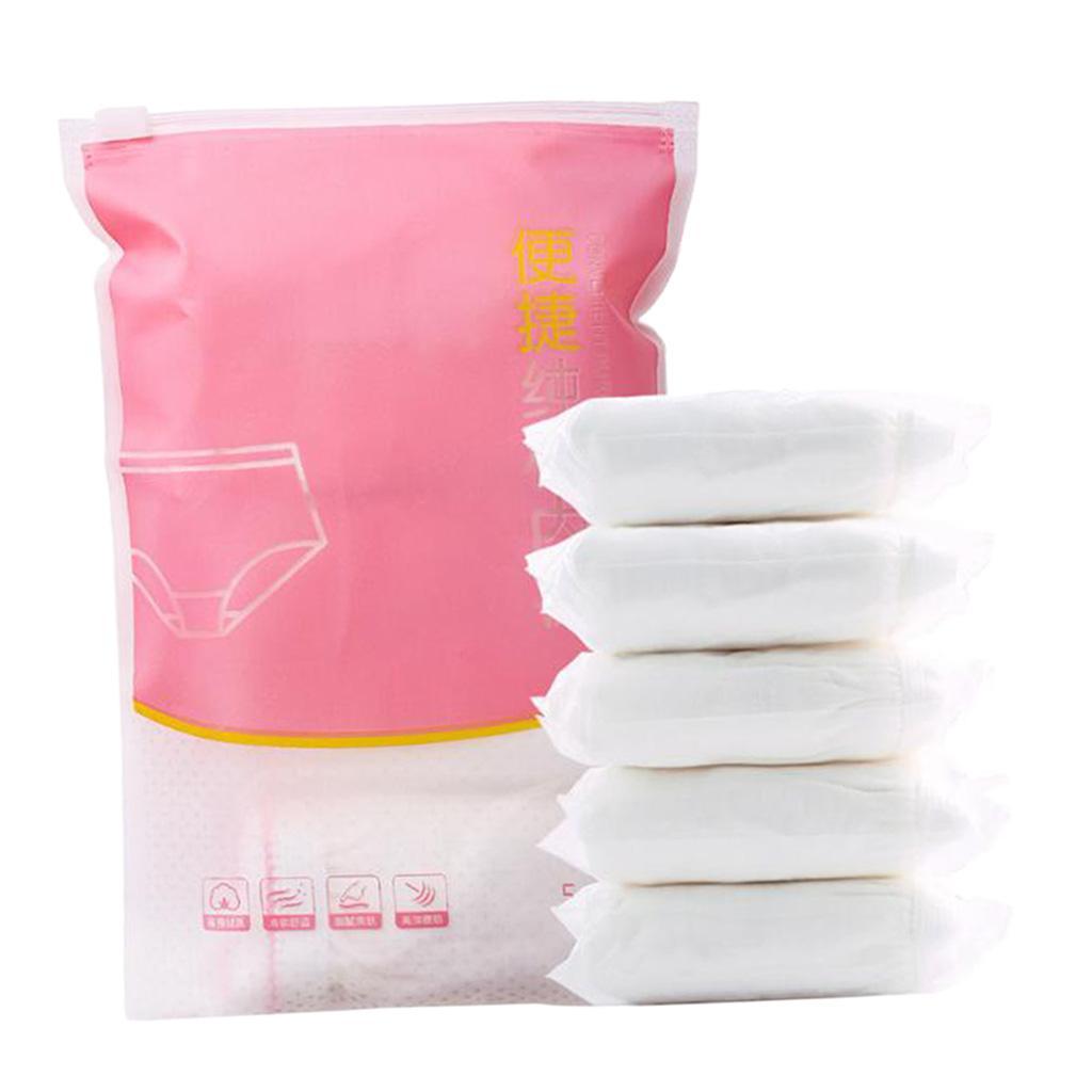 Pack of 5 Women Period Panties Dispoable Incontinence Underwear Cotton Breathable Travel Briefs