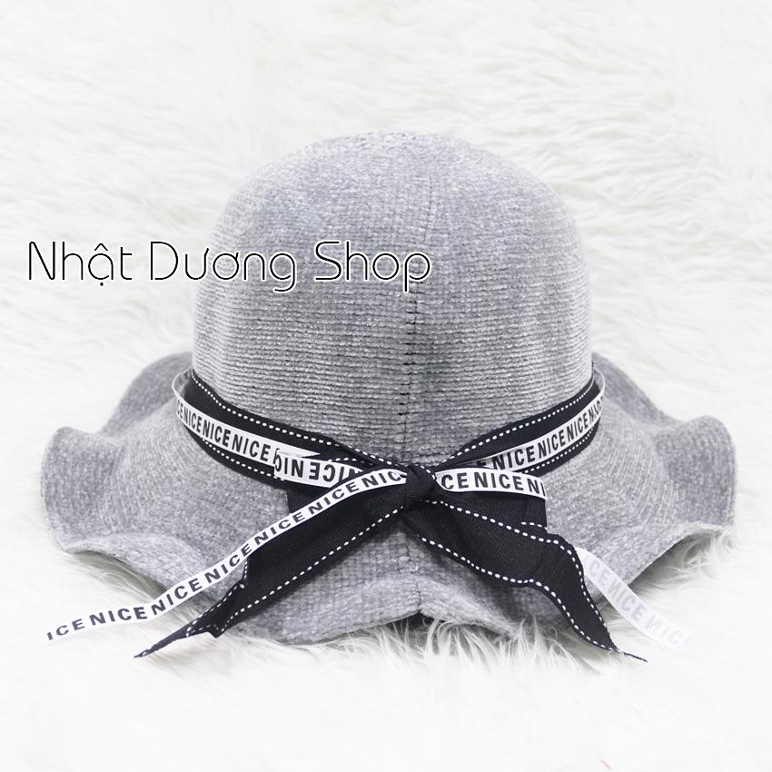 Nón tai bèo Just For You hàng Quảng Châu vành có độ gợn sóng, phía trong có 2 dây rút và vành rộng 8cm