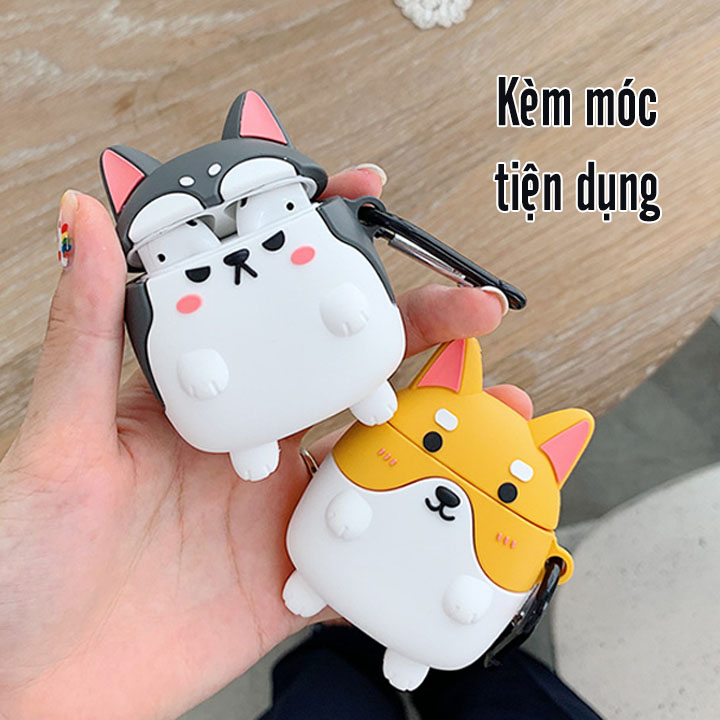 Case silicon cho tai nghe Airpods mẫu Chú Chó Corgi