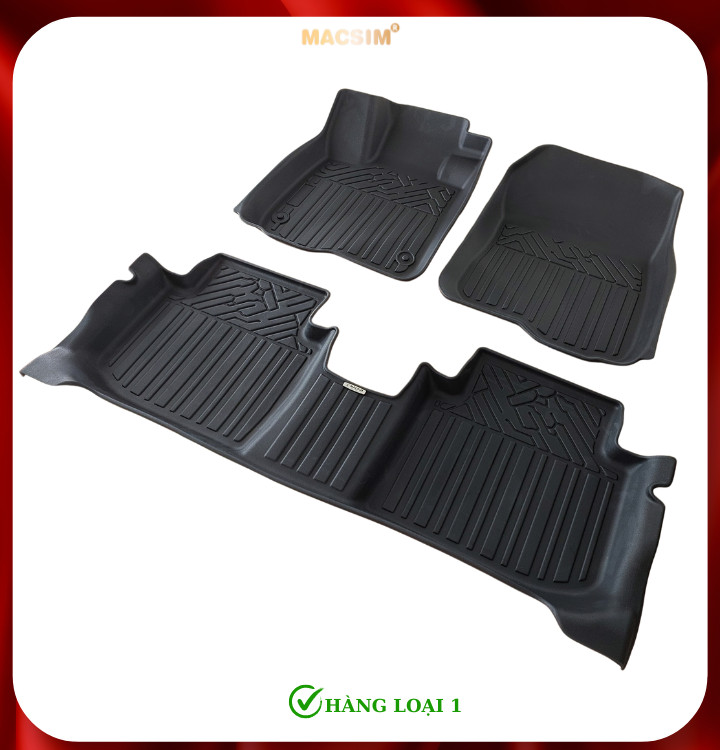 Thảm lót sàn xe ô tô Honda CRV 2023+ (3 hàng ghế sd) Nhãn hiệu Macsim chất liệu nhựa TPE cao cấp màu đen